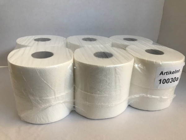 Mini Toilettenpapier Jumborollen Zellstoff 2-lagig, 12 x 170m / Rolle 10030a