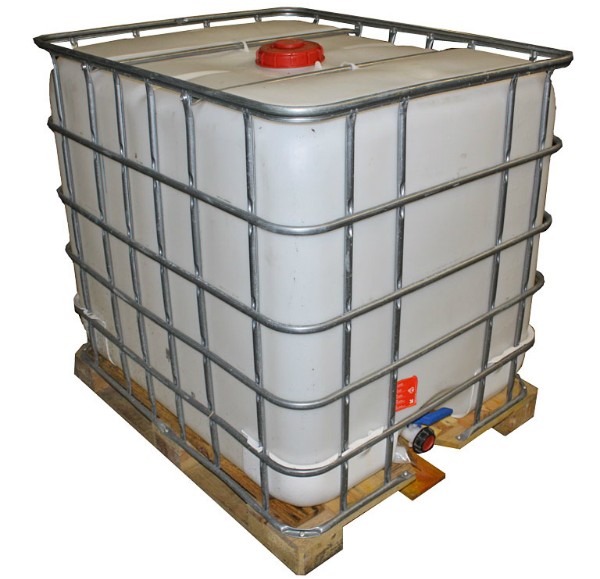 1000l IBC Wassertank GESPÜLT auf Holzpalette
