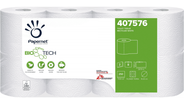 BIOTECH Toilettenpapier 2-lagig / 250 Blatt 64 Rollen / Packung 407576 Papernet